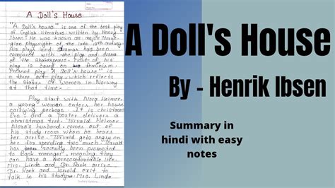 doll's house summary and analysis|SparkNotes.